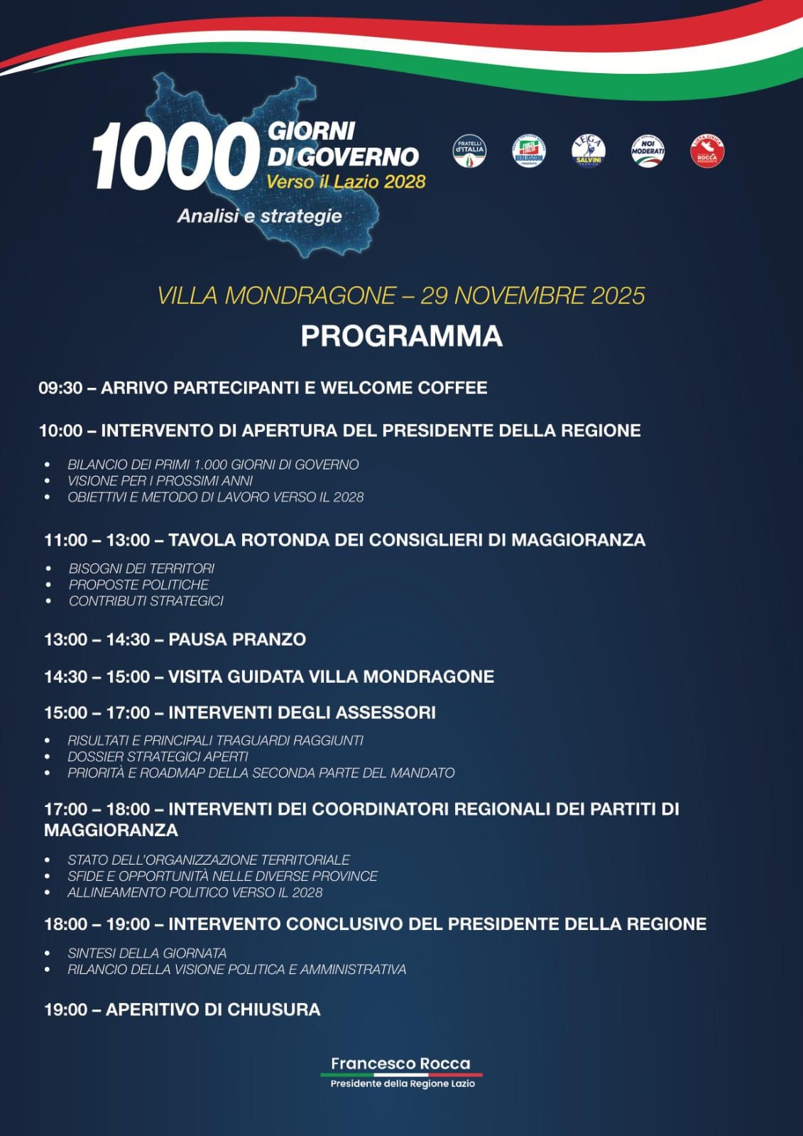 1000 giorni di governo &ndash; Verso il Lazio 2028